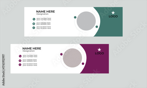 Corporate modern email signature design template. Email signature template design with gradient color.