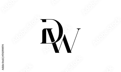 DW initial letters, monogram logo