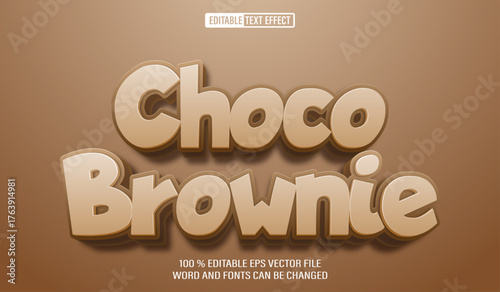 Editable 3d text style effect - Choco Brownie text effect Template