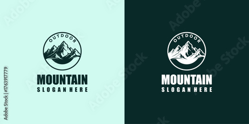 Mountain camping tent vector icon in a pyramid shape for a travel business logo design