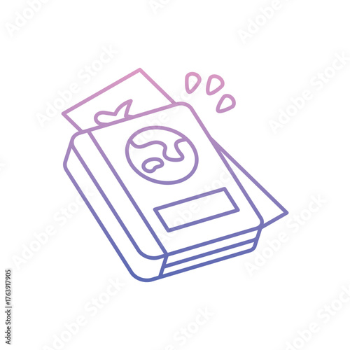 Passport icon clean and modern vector illustration
