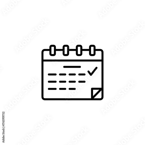 Calendar icon shows schedule arrangement with check mark for appointment. Calendar icon displays agenda completed, marked, and planned.