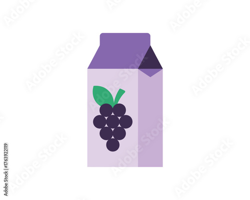 Purple grape juice carton with fresh grape illustration