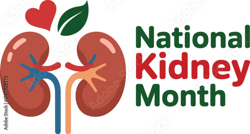 National kidney month awareness campaign for kidney disease and kidney health promotion
