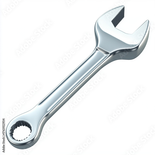 adjustable wrench isolated on white