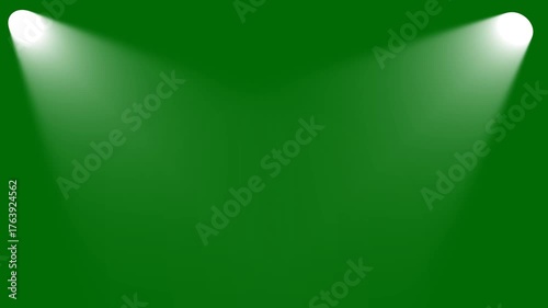 Glowing green screen spotlights animation.Sun light lens icon.DJ Stage green screen  Spotlights animated.spot light 
green screen background 4k animation.spot light effect animation,