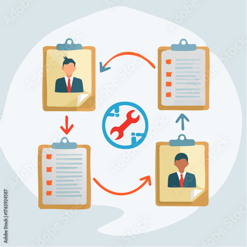 Business Process Workflow and Task Management Illustration