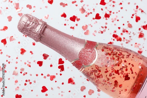 Celebrate Love With Sparkling Ros and Heart-Shaped Confetti for a Special Occ...