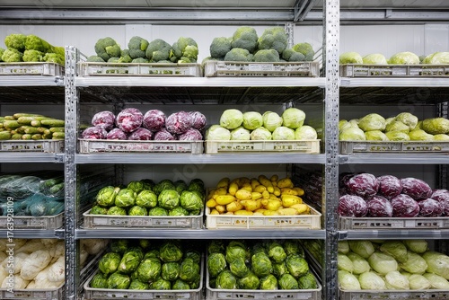 Fresh Vegetables Displayed Neatly in a Grocery Store for Customers to Choose ...