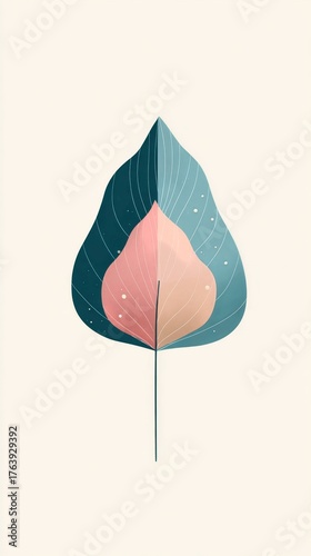 Colorful Abstract Design Featuring Layered Leaves Against a Textured Background