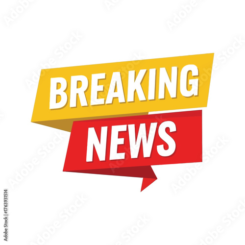 Breaking News Banner Graphic headline urgent important information media communication announcement alert update journalism report