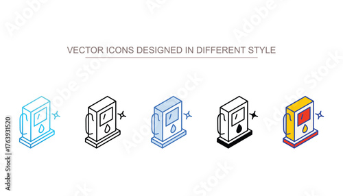 Gas Station icon design with white background stock illustration