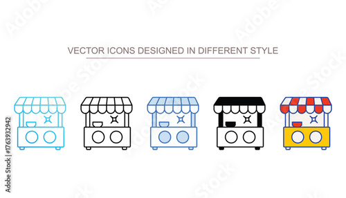 Booth icon design with white background stock illustration
