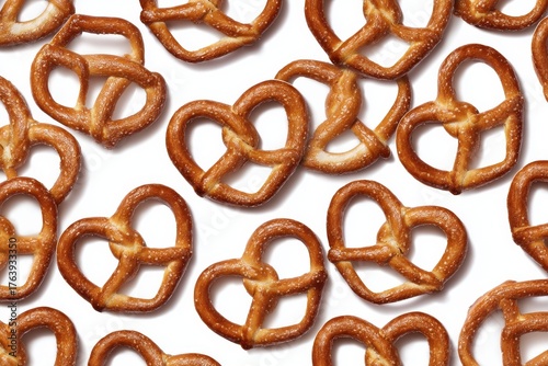 Heart-shaped Pretzels Arranged on a Light Background for a Sweet Treat Idea