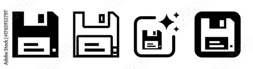 Save icon representing data storage, floppy disk symbol, and digital saving, perfect for file management and tech-related designs. High-quality transparent PNG vector illustration