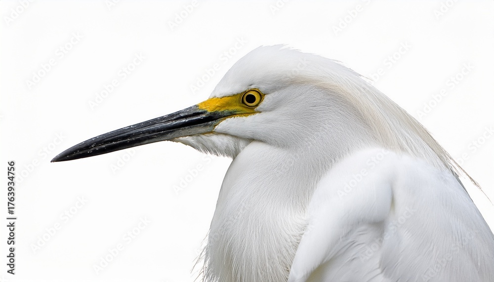 Obraz premium snowy egret isolated on white background
