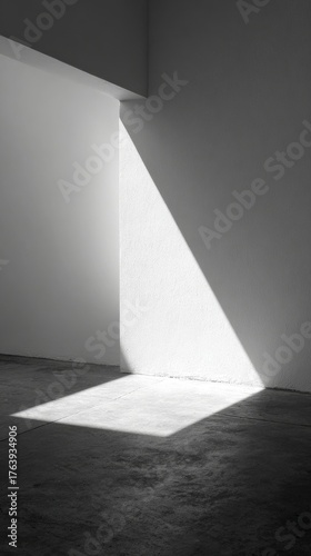 Light and Shadow Create a Striking Contrast in an Empty Space