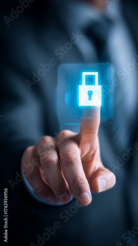 Secure the Digital Future With a Virtual Lock and a Confident Touch of a Busi...