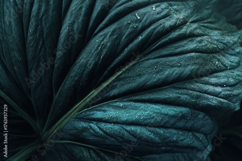 Close-up View of Textured Green Leaf Veins in Natural Light During Daytime