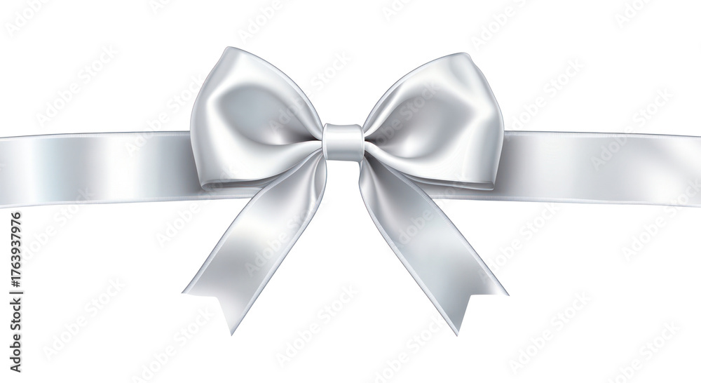 Naklejka premium PNG Silver ribbon with a bow accessories decoration accessory.