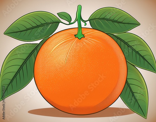orange with leaves