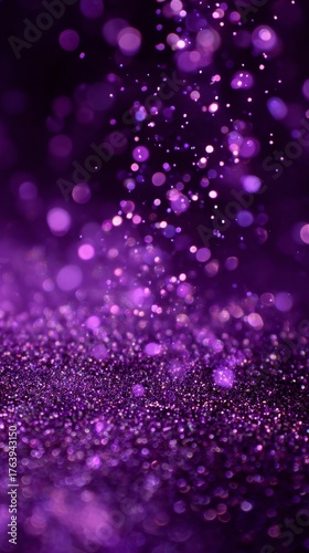 Sparkling Purple Glitter Creates a Vibrant Background for Celebrations or Crafts