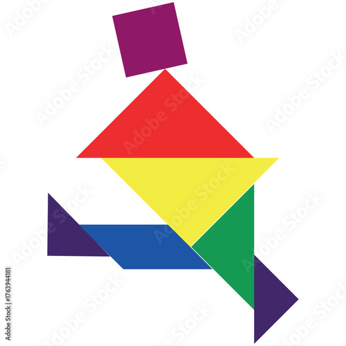 Free Download Man. Colorful shapes tangram puzzle. Fun entertainment sets. - GFXLoad