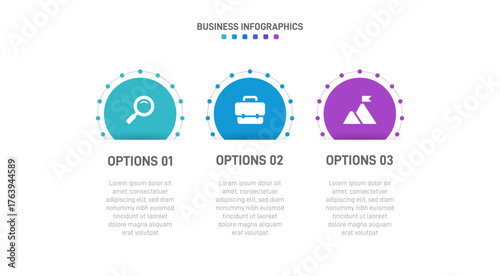 Progress bar featuring 3 arrow-shaped elements, symbolizing the three stages of business strategy and progression. Clean timeline infographic design template. Vector for mobile presentation.
