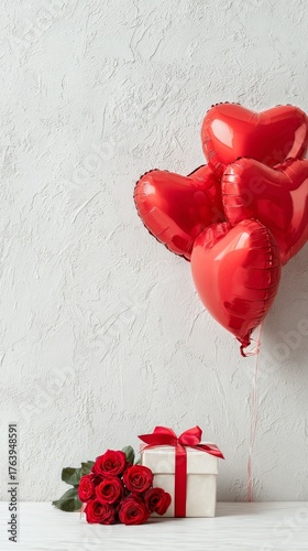 Romantic Decorations With Heart Balloons and Flowers for Special Occasions in...