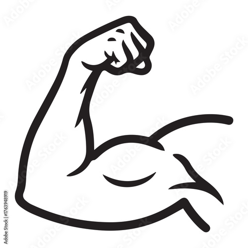 Flexed bicep muscle, symbolizing strength and power isolated on transparent background