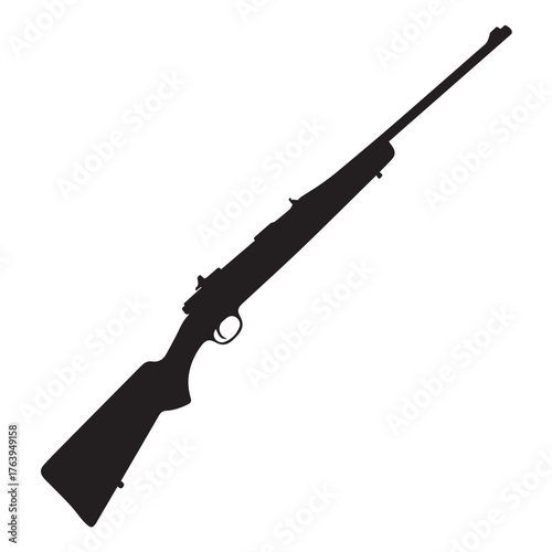 Silhouette of a hunting rifle, isolated on transparent background