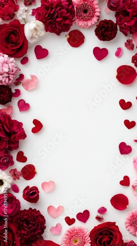 Vibrant Flower Arrangement With Heart Shapes for a Romantic Occasion or Celeb...