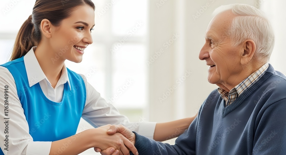 Obraz premium Compassionate Elderly Care Partnership: Senior Citizen Support & Caregiver Assistance, Elderly Home Assistance, Senior Companionship, Support for Seniors, Home Health Care