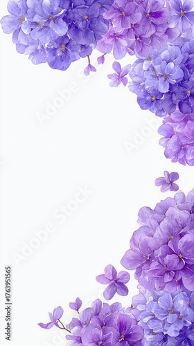 Vibrant Purple Flowers Arranged in a Beautiful Display on a Light Background
