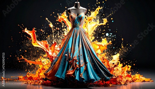 Farbexplosion am Kleid  Bunte Mode