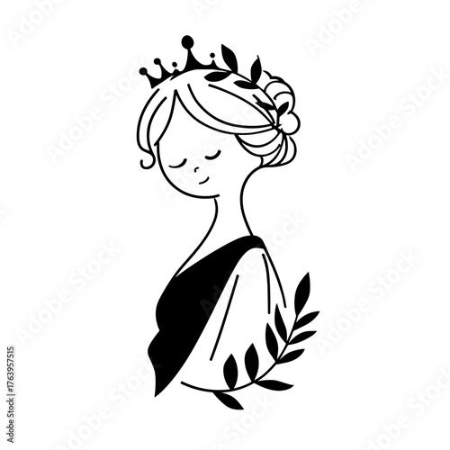 President. President simple black and white line art vector logo