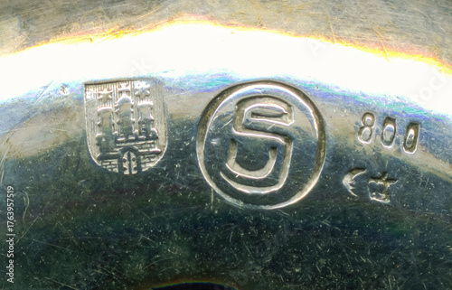 Obraz na płótnie Silver hallmarks on an antique item