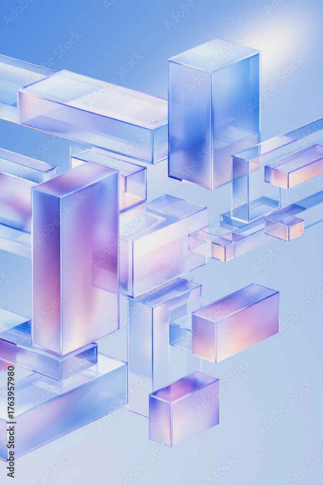 Obraz premium abstract blue cubes