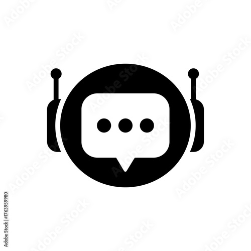 AI chatbot customer service communication flat icon
