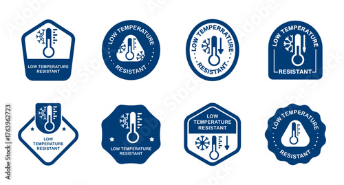 Low temperature resistant icons: thermometers and snowflakes