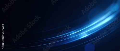 blue futuristic fintech design with abstract shapes and glowing lines