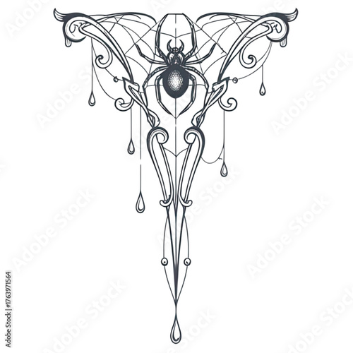 Ornate spider and web