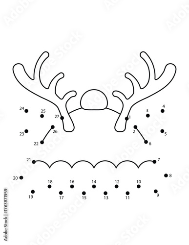 Christmas Connect the Dots Coloring Page for Kids | Christmas Dot to Dot