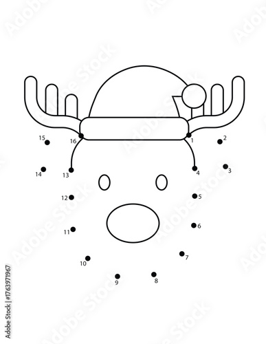 Christmas Connect the Dots Coloring Page for Kids | Christmas Dot to Dot