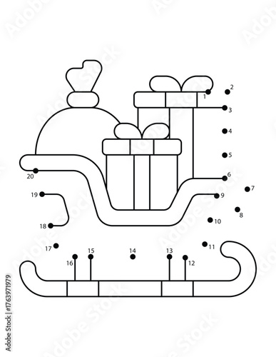 Christmas Connect the Dots Coloring Page for Kids | Christmas Dot to Dot