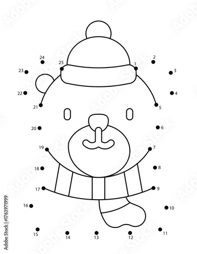 Christmas Connect the Dots Coloring Page for Kids | Christmas Dot to Dot