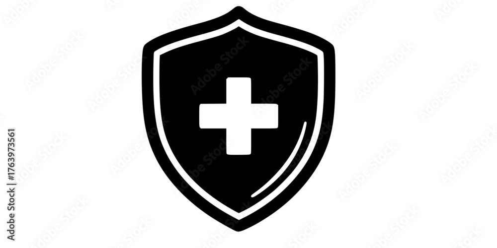 Fototapeta premium Student Mental Health and Wellness Shield Vector Icon 