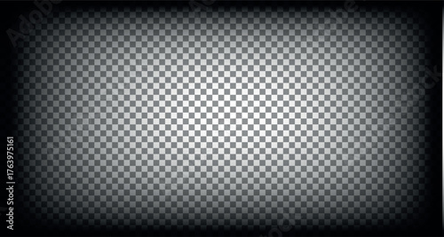 Black vignette border. Vector overlay effect. Faded gradient shadow isolated on transparent background