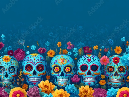 Day of the Dead Background Halloween Dia De Los Muertos