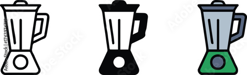 kitchen blender vector collection flat minimal, black and white, and multicolor appliance illustrations